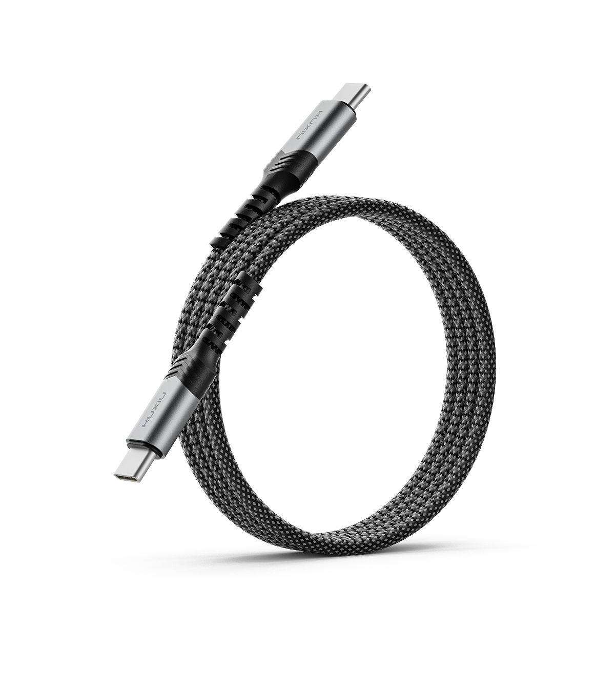 KUXIU 240W 4.92/1.5m Magnetic Auto-Coiling Cable - Gray
