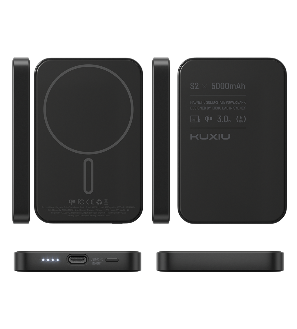 KUXIU S2 Qi2 5000mAh MagSafe Solid-State Power Bank