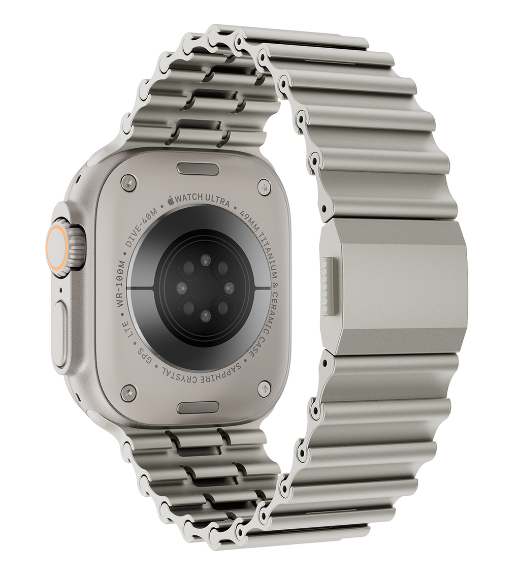KUXIU Stainless Steel Ocean Band - Titanium