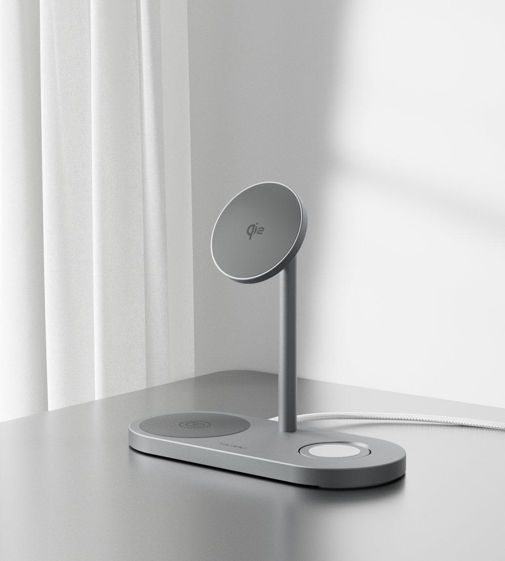 KUXIU X23Q Qi2 3-In-1 Foldable Magnetic Wireless Charging Station