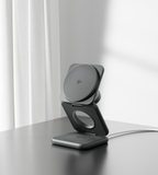 KUXIU X40Q Qi2.2 3-In-1 Foldable Magnetic Wireless Charging Station for Samsung - Gray