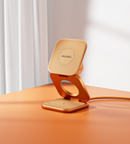 KUXIU X40 Turbo Qi2.2 Certified 25W 3-in-1 MagSafe Foldable Wireless Charging Stand  - Cosmic Orange