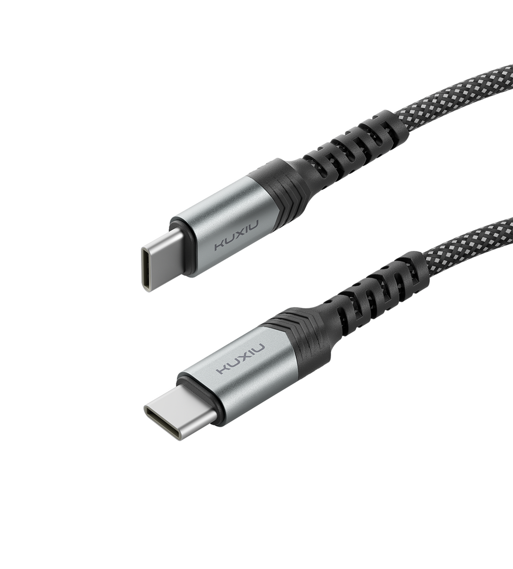 KUXIU 240W 4.92/1.5m Magnetic Auto-Coiling Cable - Gray