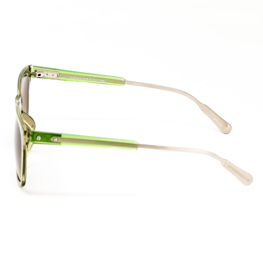 Kris Van Assche x Linda Farrow Green Sunglasses