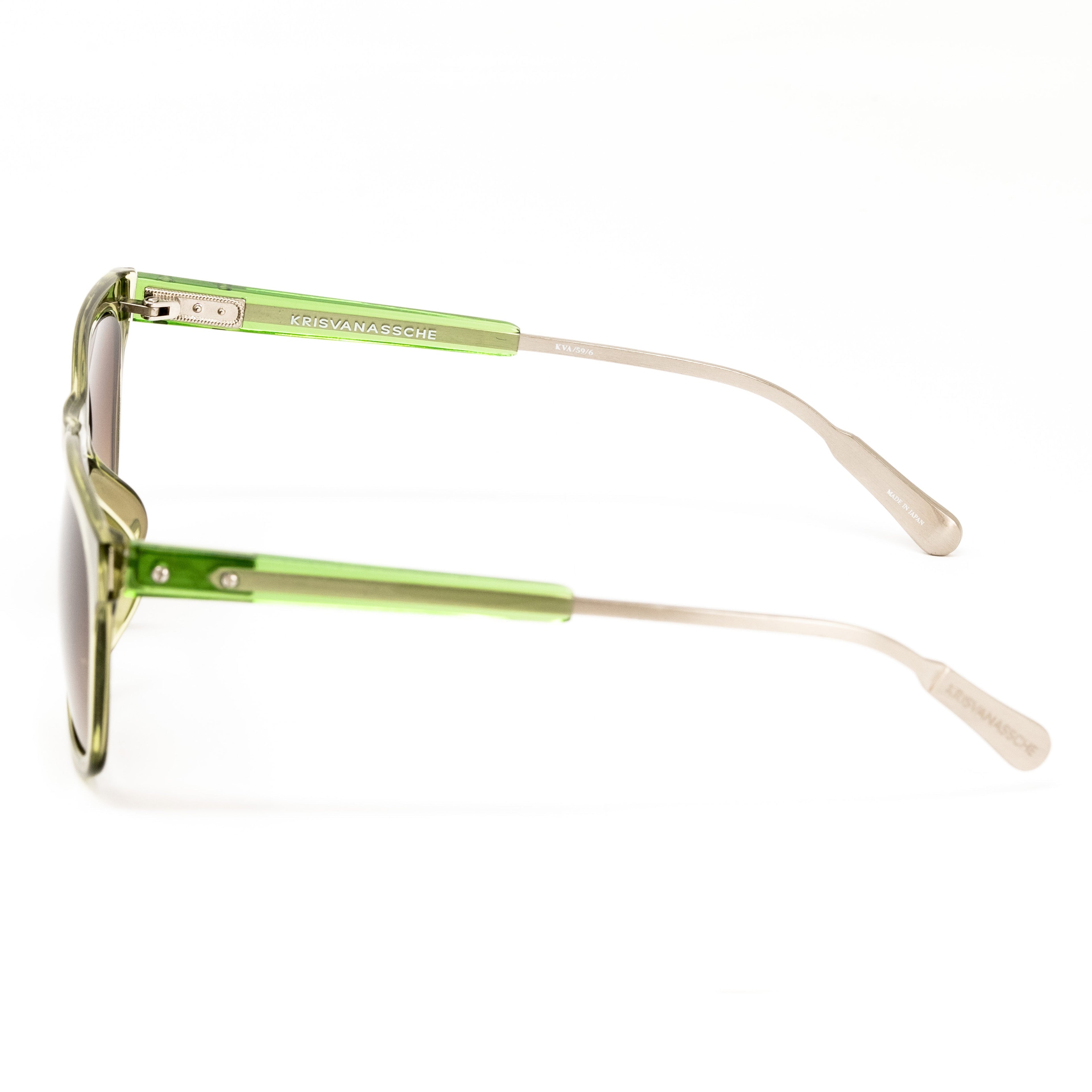 Kris Van Assche x Linda Farrow Green Sunglasses
