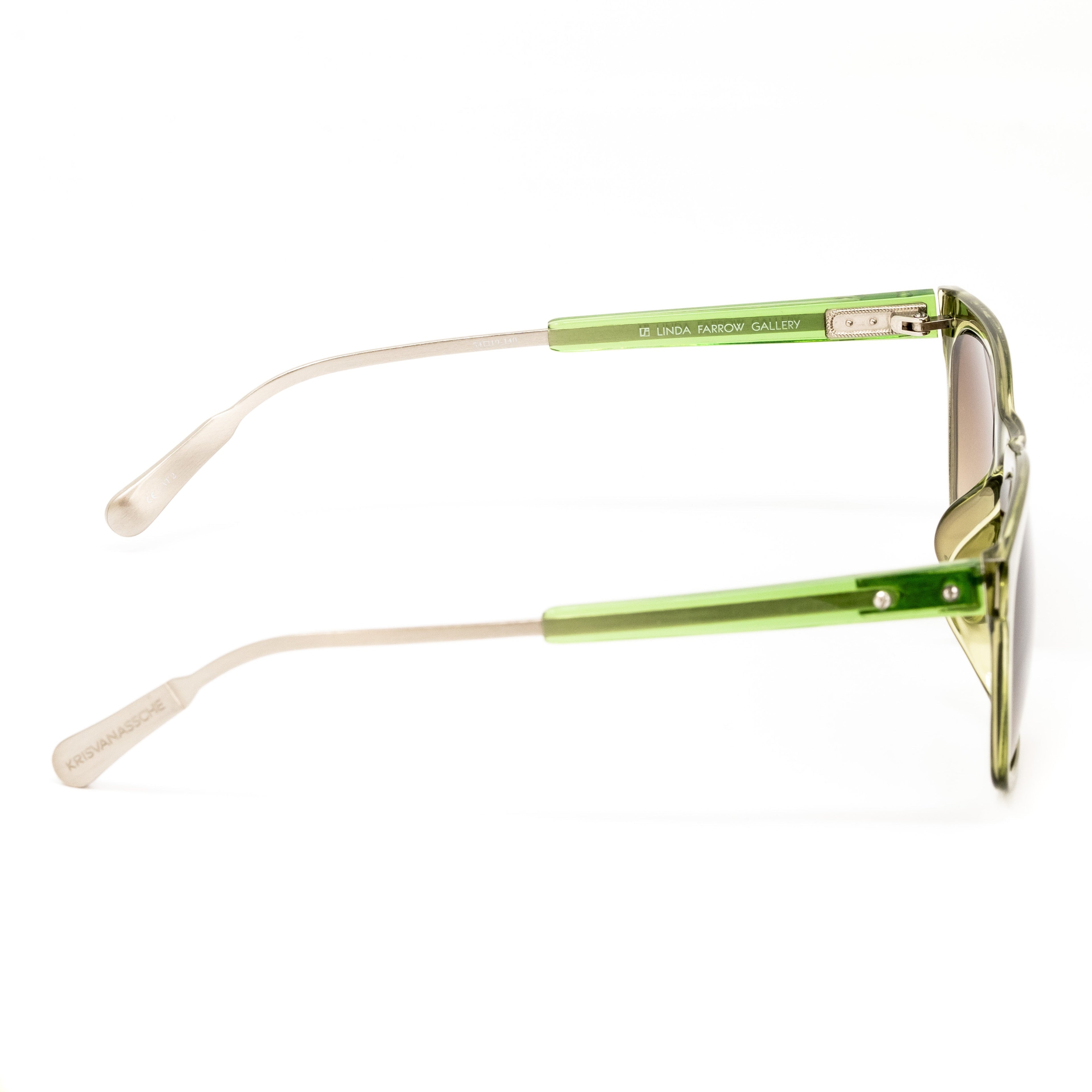 Kris Van Assche x Linda Farrow Green Sunglasses