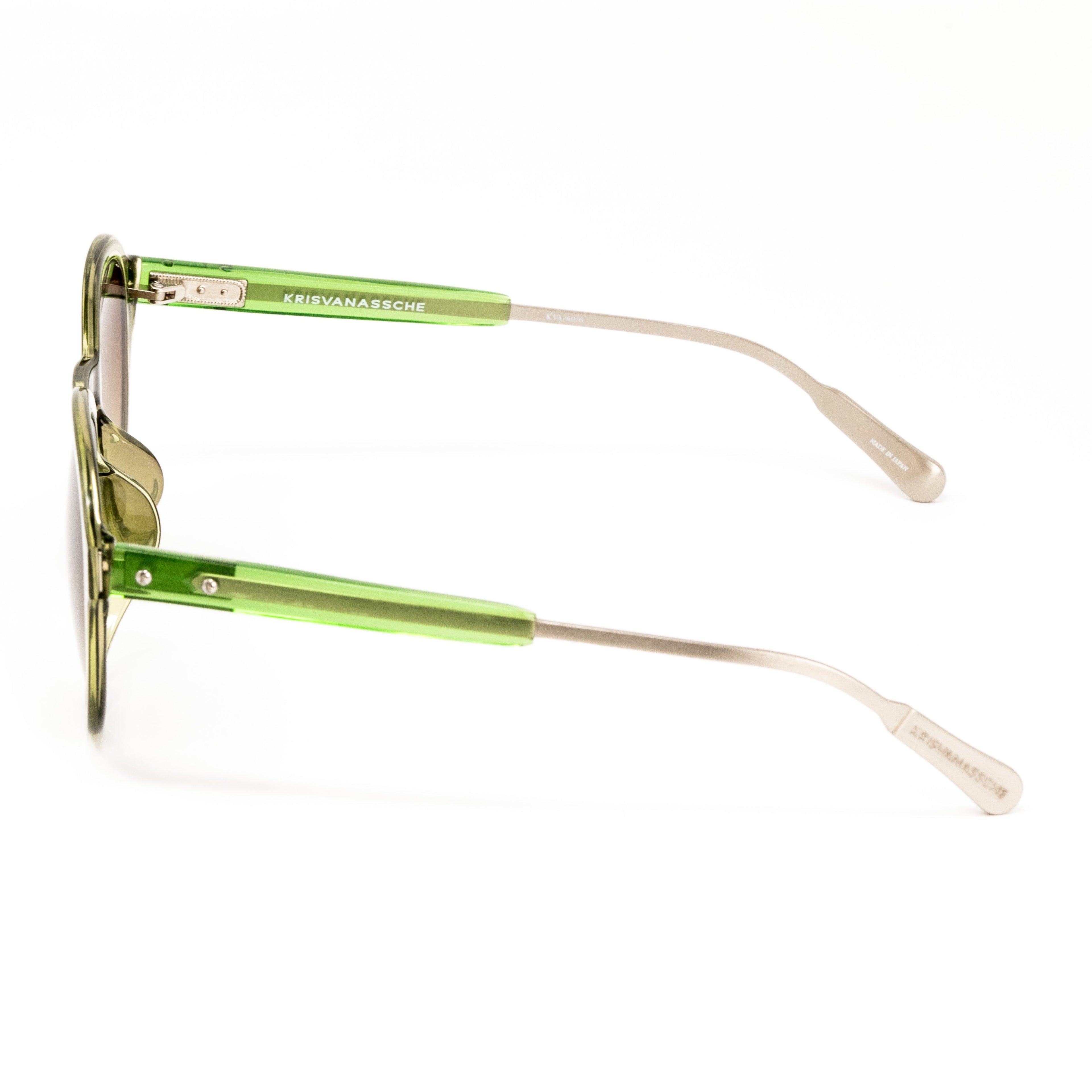 Kris Van Assche x Linda Farrow Green Sunglasses