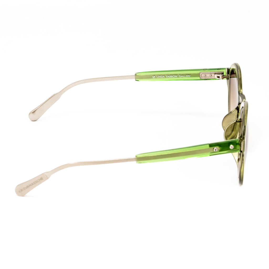 Kris Van Assche x Linda Farrow Green Sunglasses