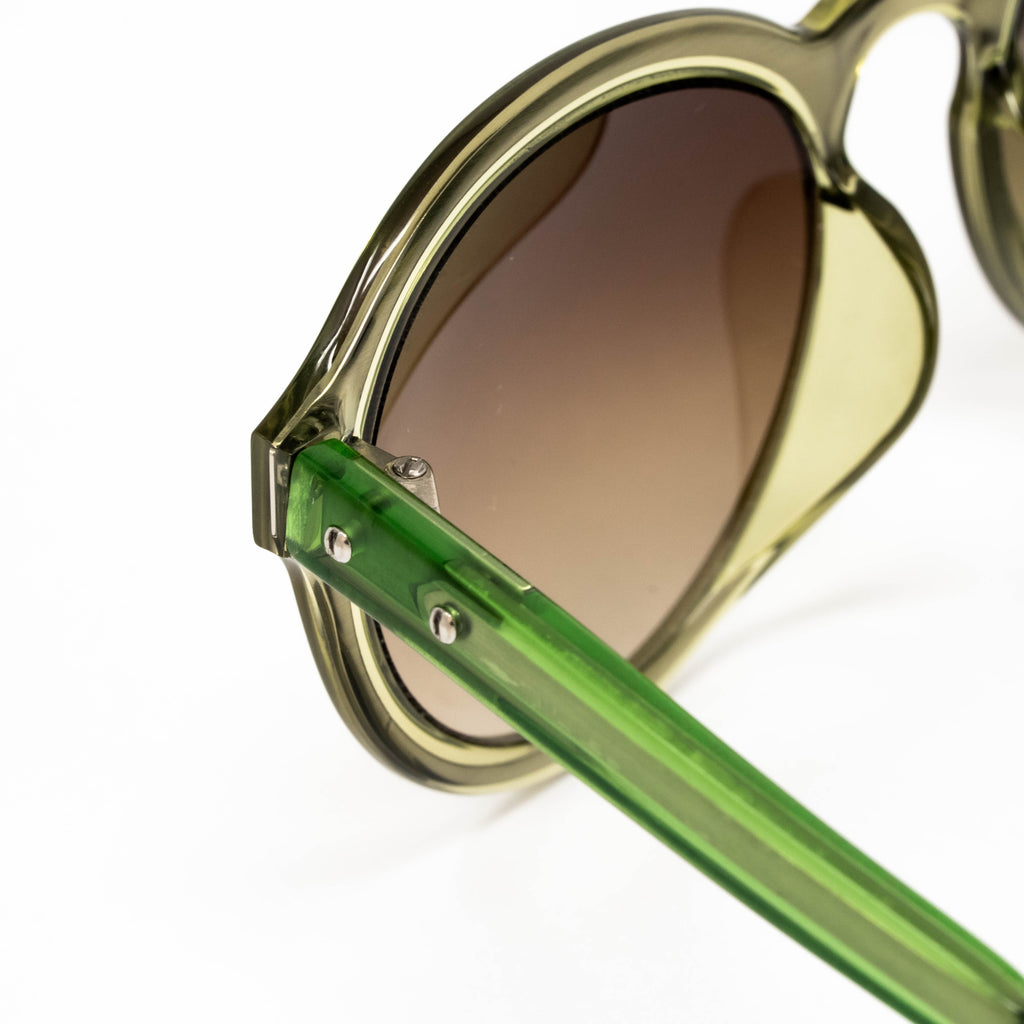 Kris Van Assche x Linda Farrow Green Sunglasses