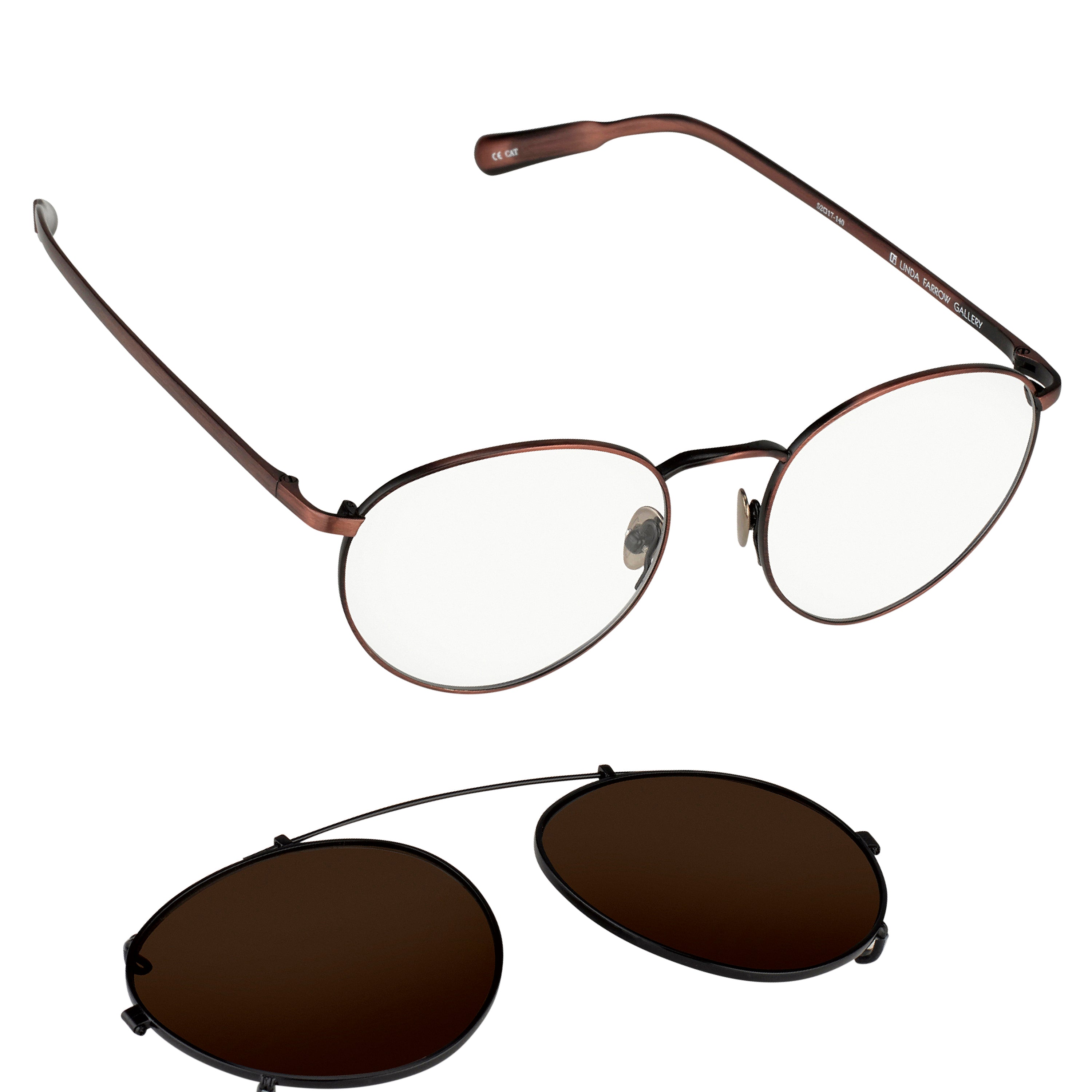Kris Van Assche x Linda Farrow Brown Sunglasses