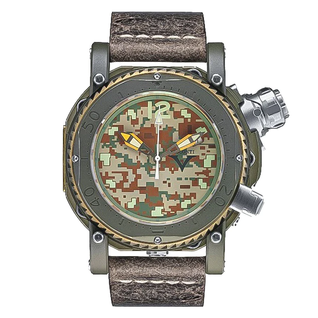 Visconti Men's Automatic Pro Dive 3000 Camo Jungle Watch