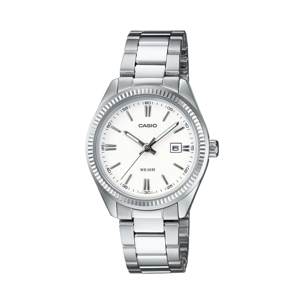 Casio Ladies' White Date Dress Watch