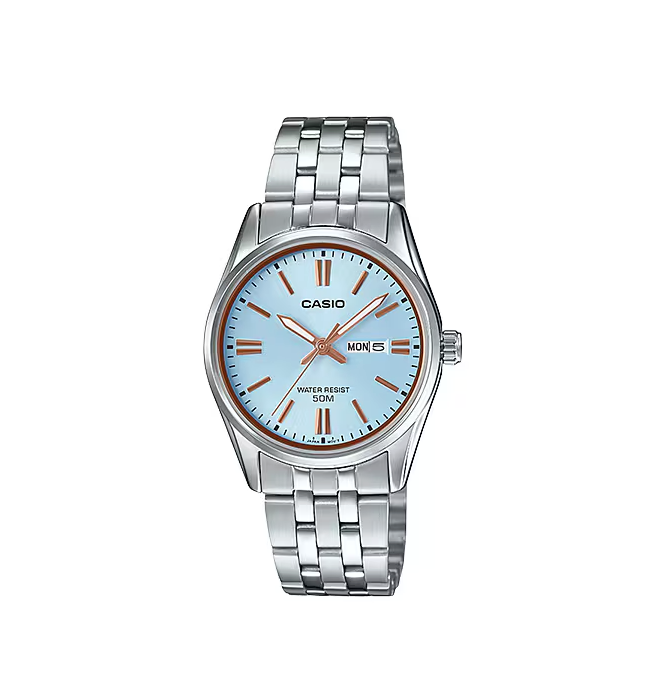 Casio Ladies' Stainless Steel Blue Dial Watch