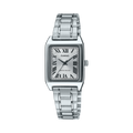 Casio Ladies' 22mm Rectangular Silver Stainless Steel Watch