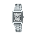 Casio Ladies' 22mm Rectangular Silver Stainless Steel Watch