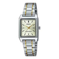 Casio Ladies Quartz Dress Watch 31mm Rectangular Two Tone Gold