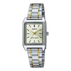 Casio Ladies Quartz Dress Watch 31mm Rectangular Two Tone Gold