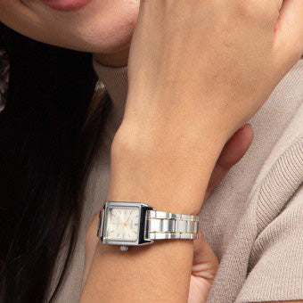 Casio Ladies Quartz Dress Watch 31mm Rectangular Two Tone Gold