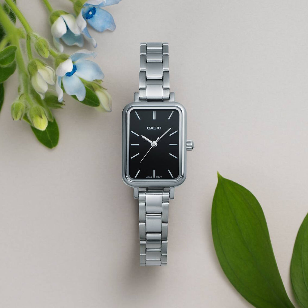 Casio Ladies' Watch 21mm Slim Black Rectangular