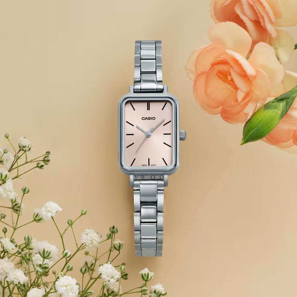 Casio Ladies Watch 21mm Slim Pink Rectangular