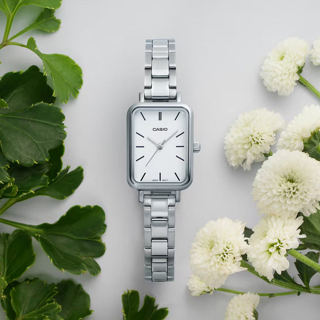 Casio Ladies' Watch 21mm Slim White Rectangular