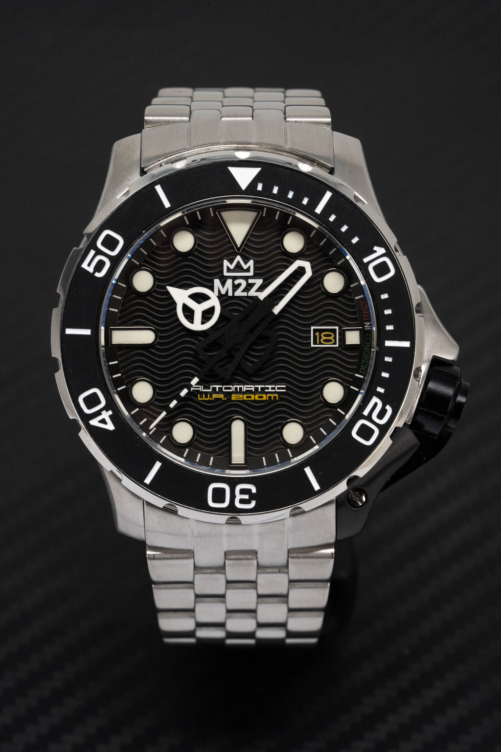 M2Z Men's Watch Diver 200 Bracelet Black