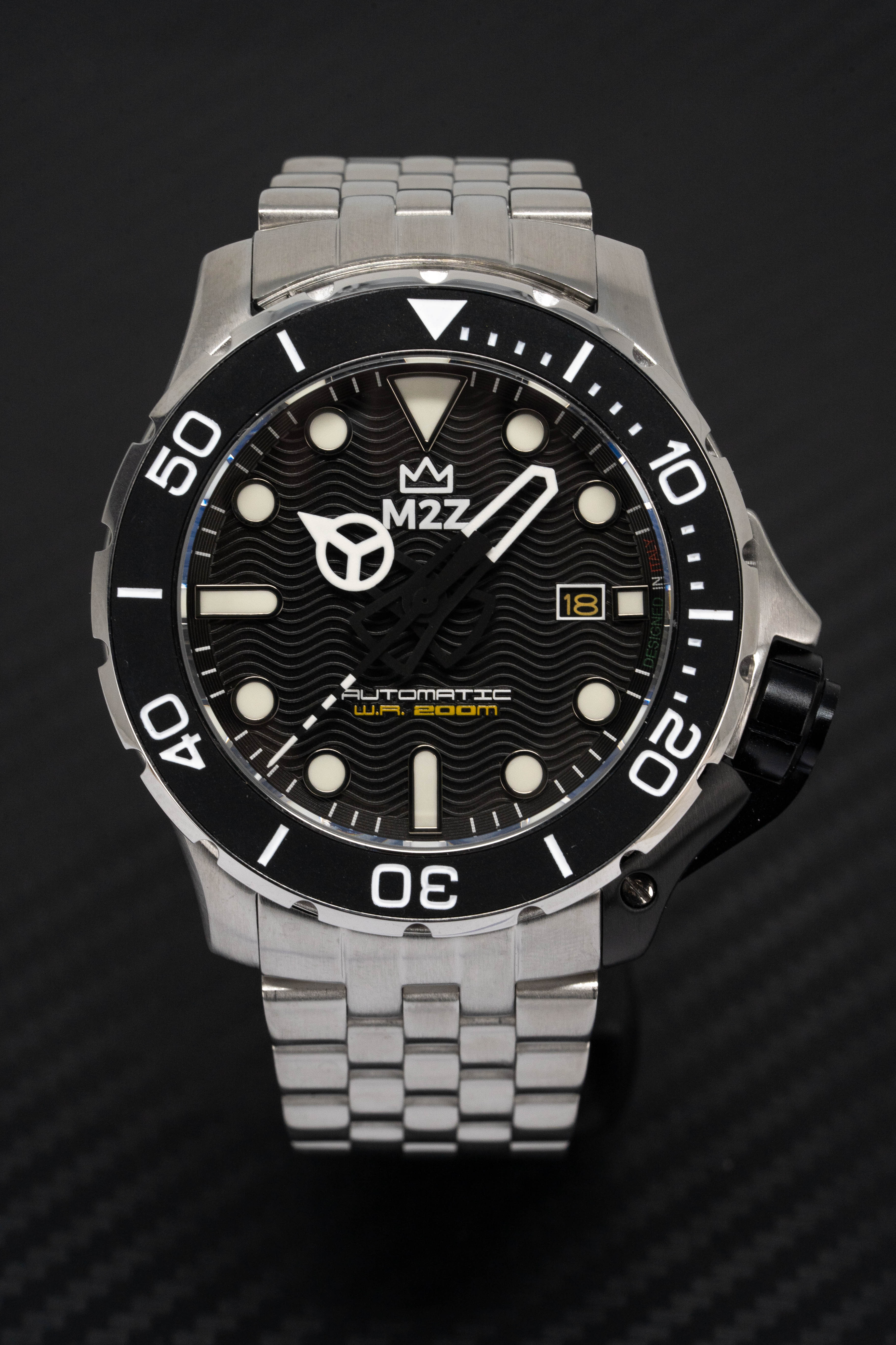 M2Z Men's Watch Diver 200 Bracelet Black
