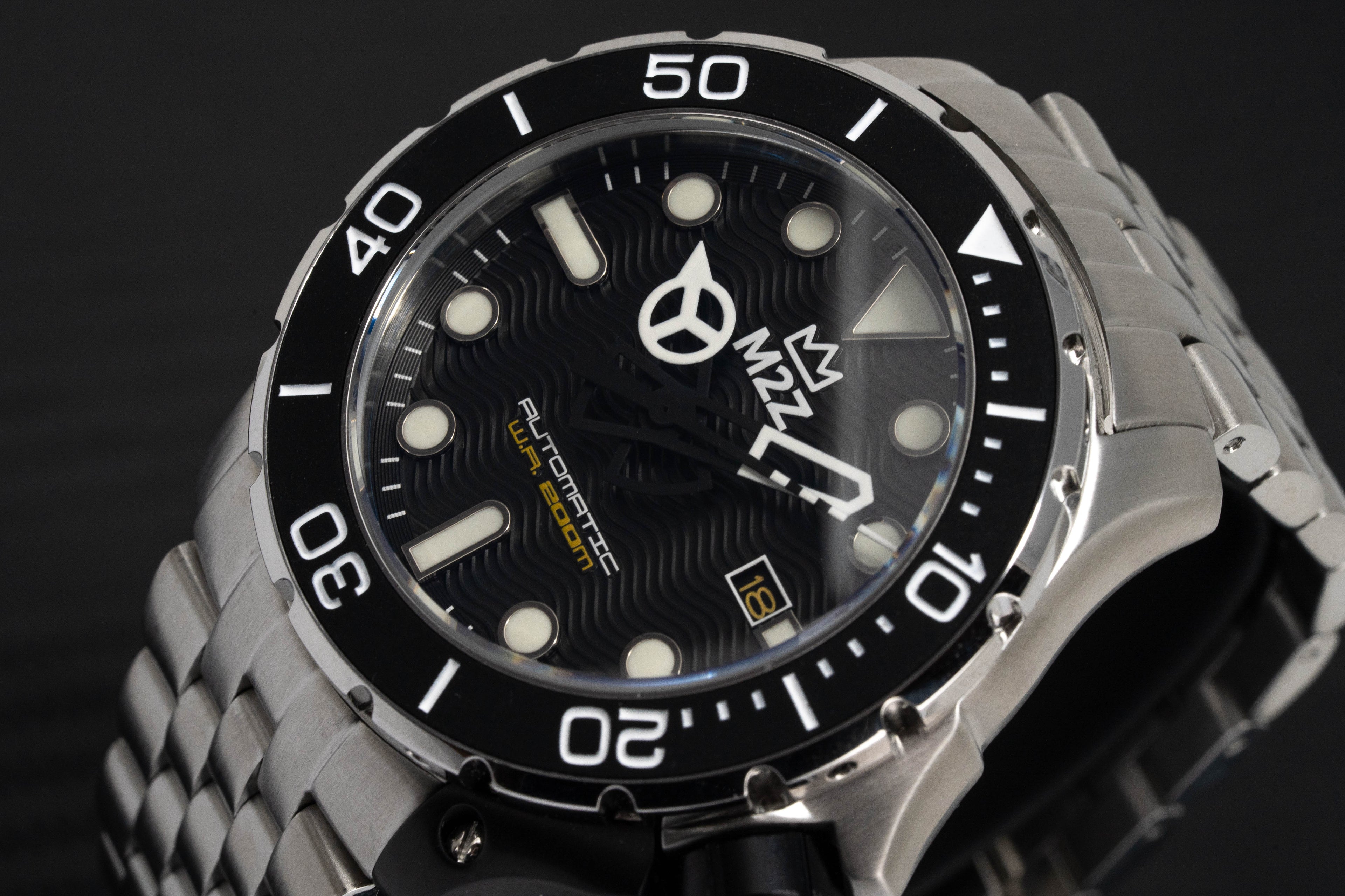M2Z Men's Watch Diver 200 Bracelet Black