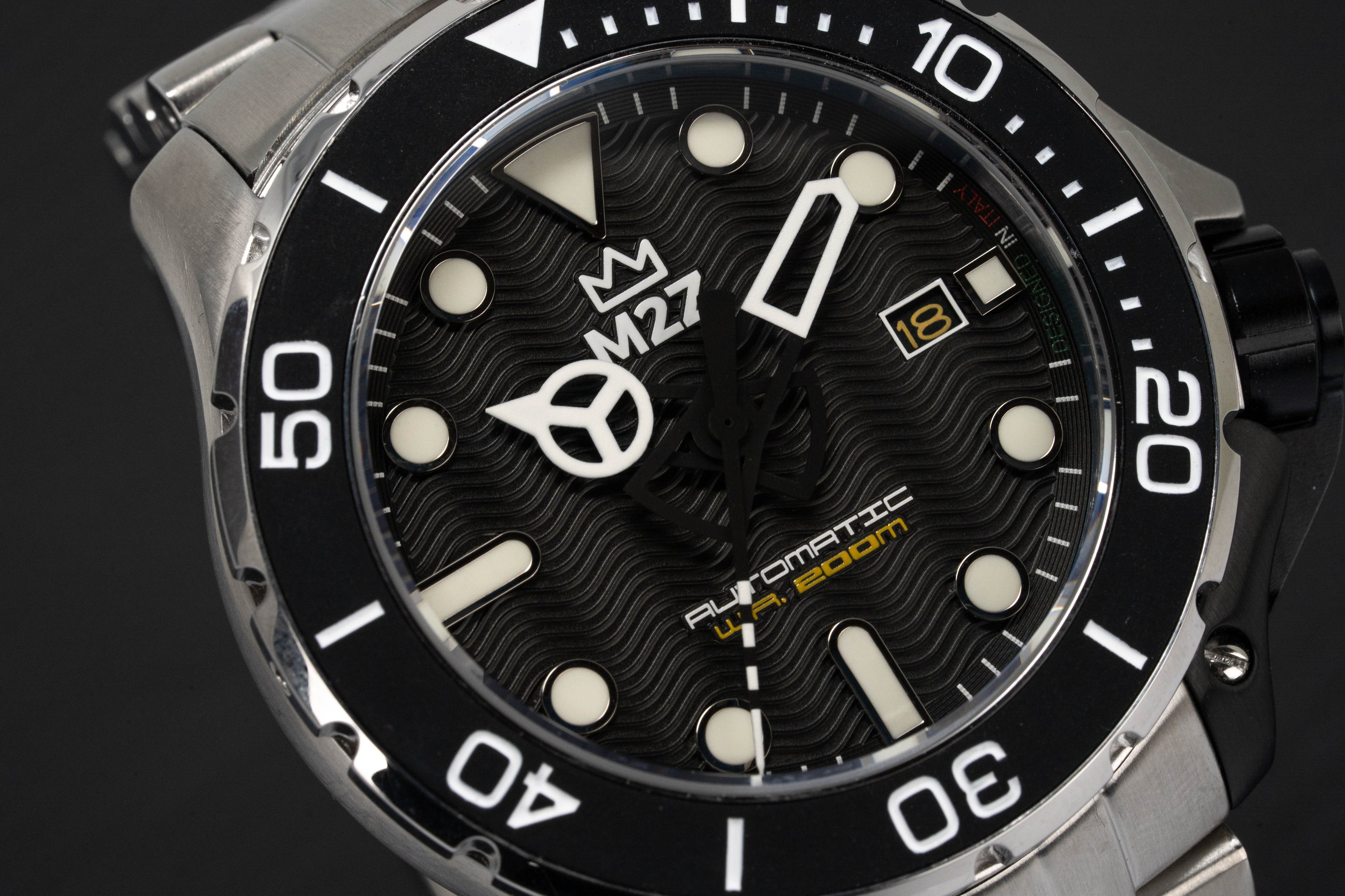 M2Z Men's Watch Diver 200 Bracelet Black