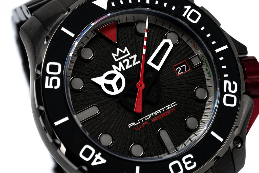 M2Z Men's Watch Diver 200 Plated Bracelet Black