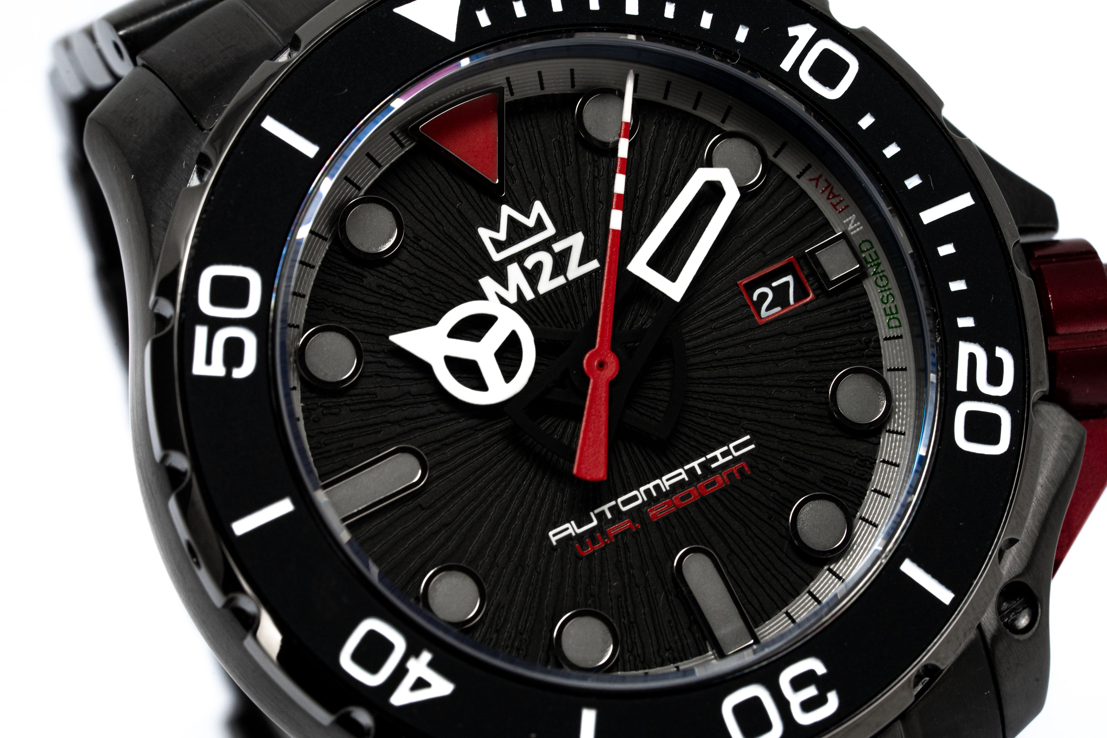 M2Z Men's Watch Diver 200 Plated Bracelet Black