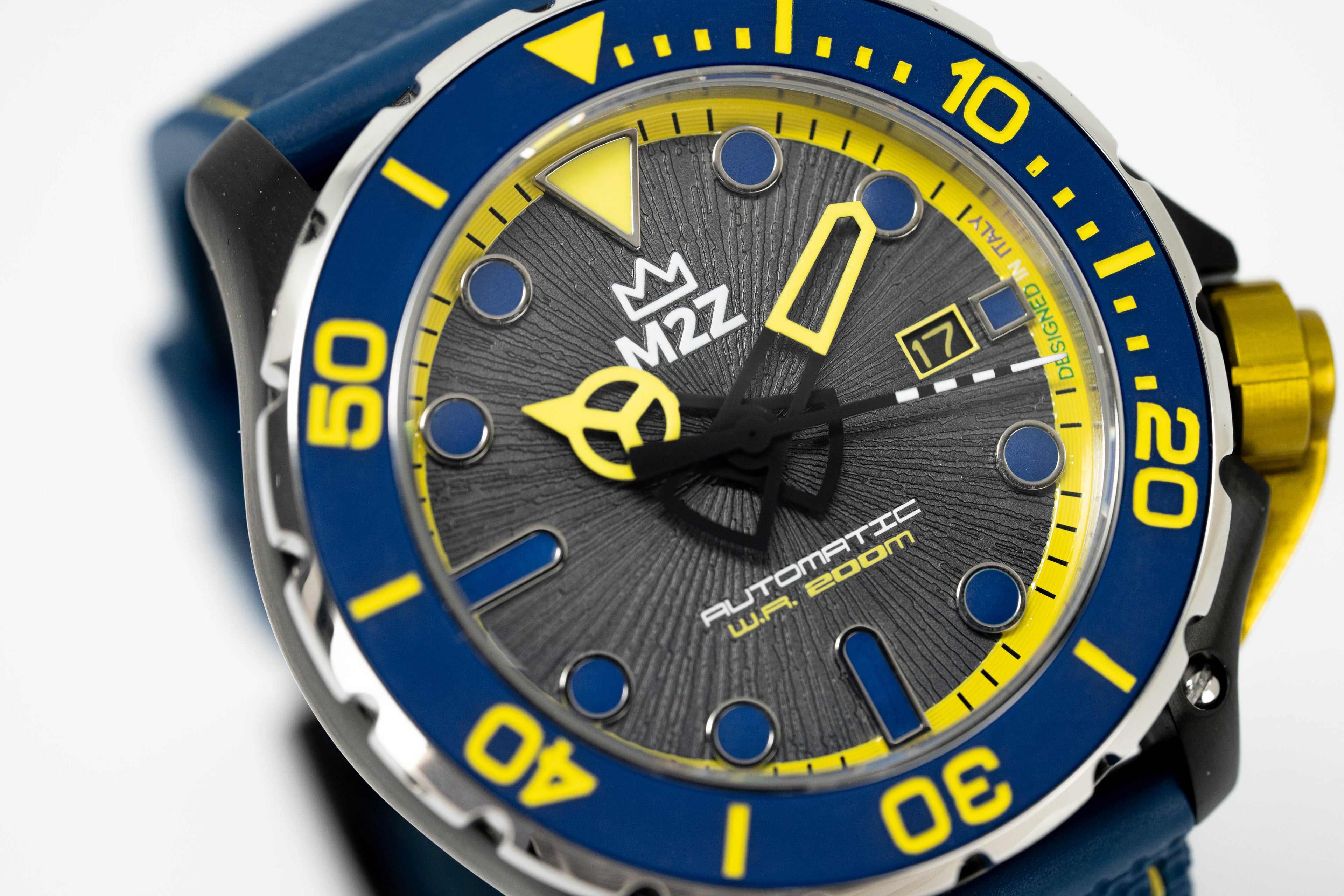 M2Z Men's Watch Diver 200 Blue/Yellow