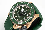 M2Z Men's Watch Diver 200 Green/Rose Gold