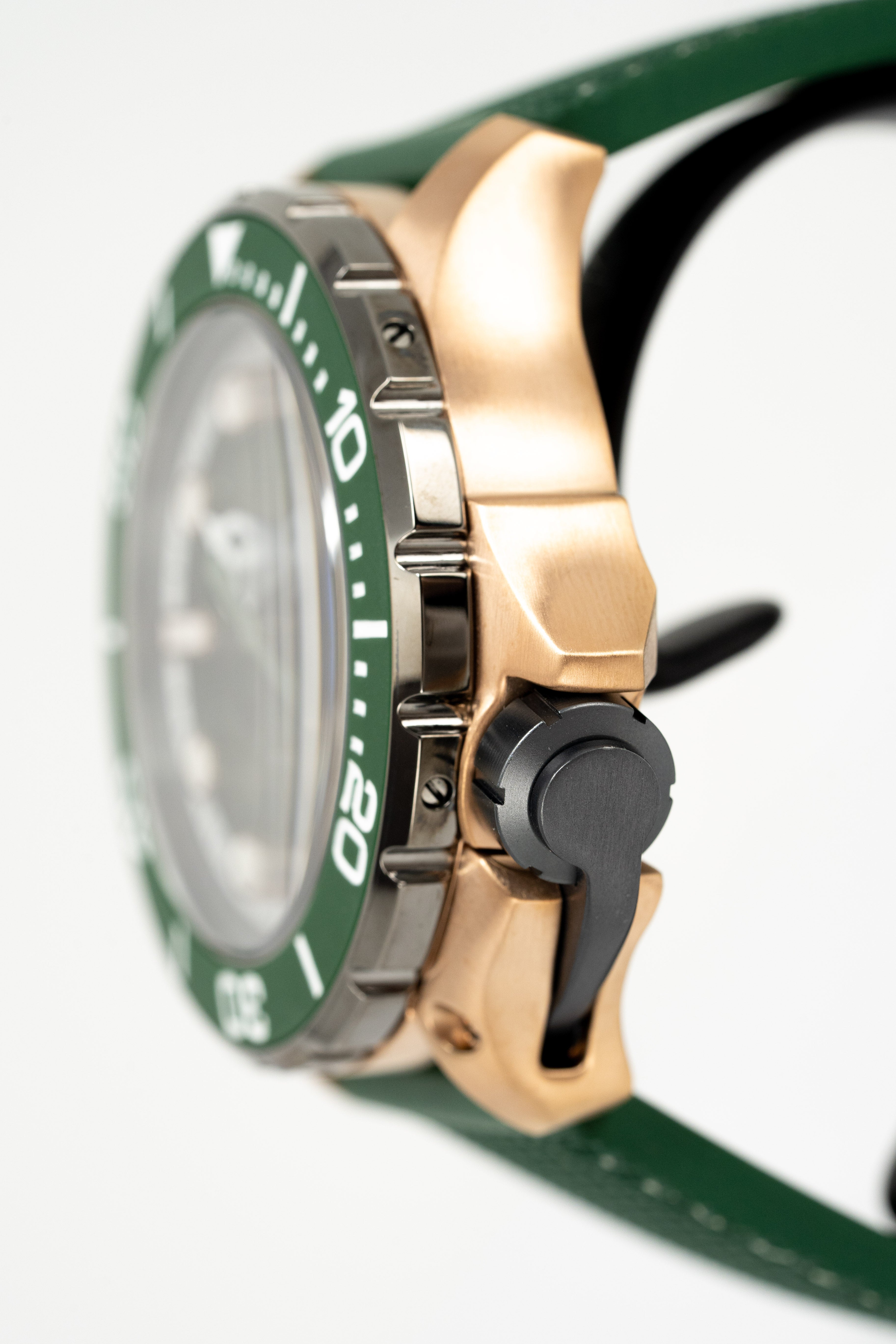 M2Z Men's Watch Diver 200 Green/Rose Gold