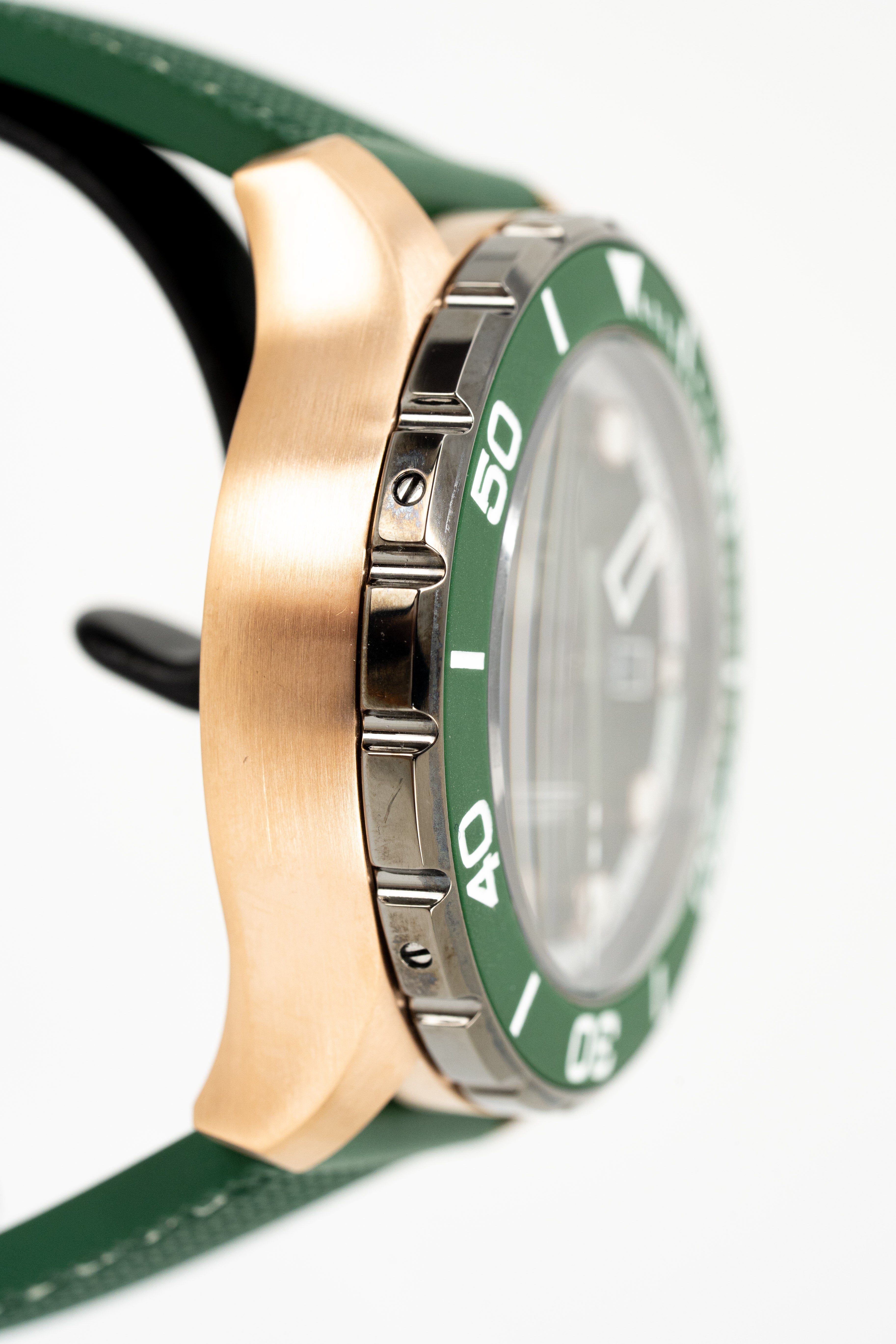 M2Z Men's Watch Diver 200 Green/Rose Gold