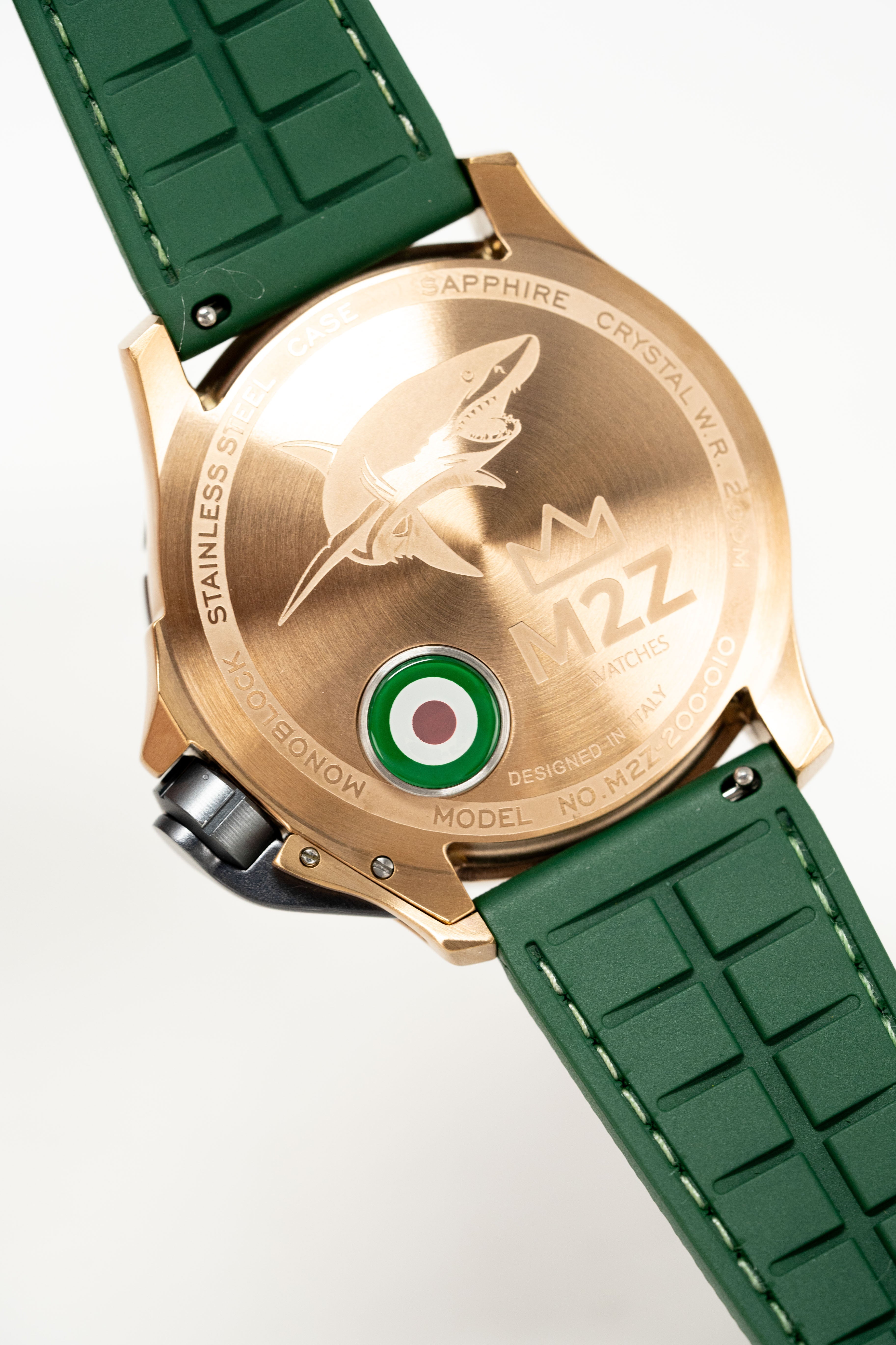 M2Z Men's Watch Diver 200 Green/Rose Gold