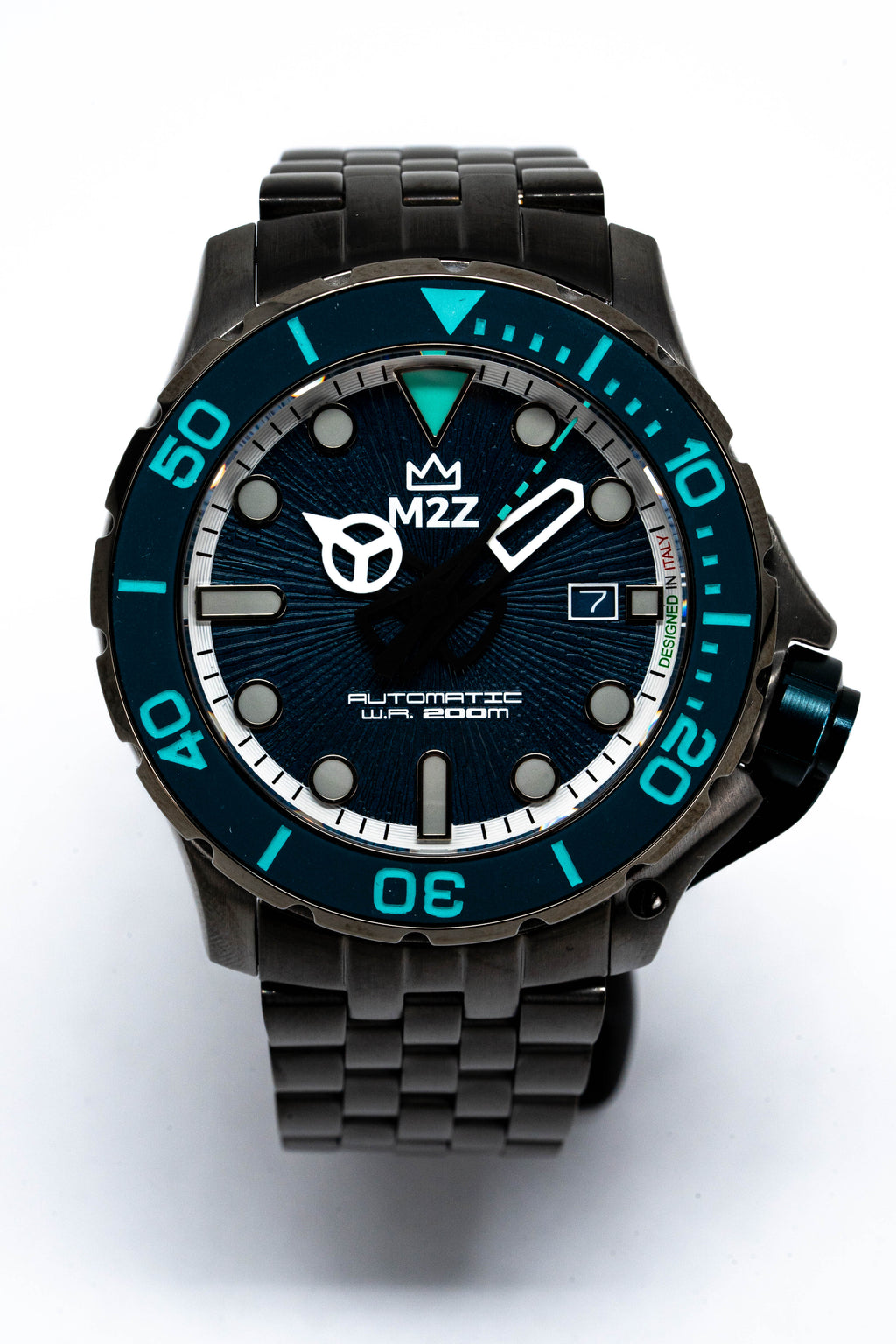 M2Z Men's Watch Diver 200 Plated Bracelet Teal
