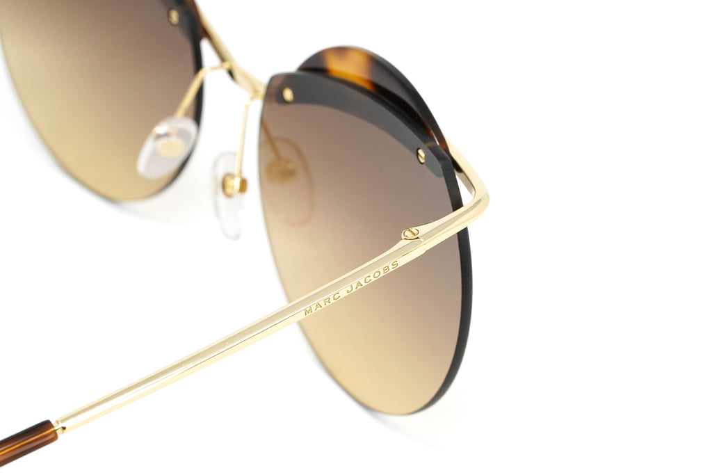Marc Jacobs Women's Gold Round Sunglasses Brown Tortoise