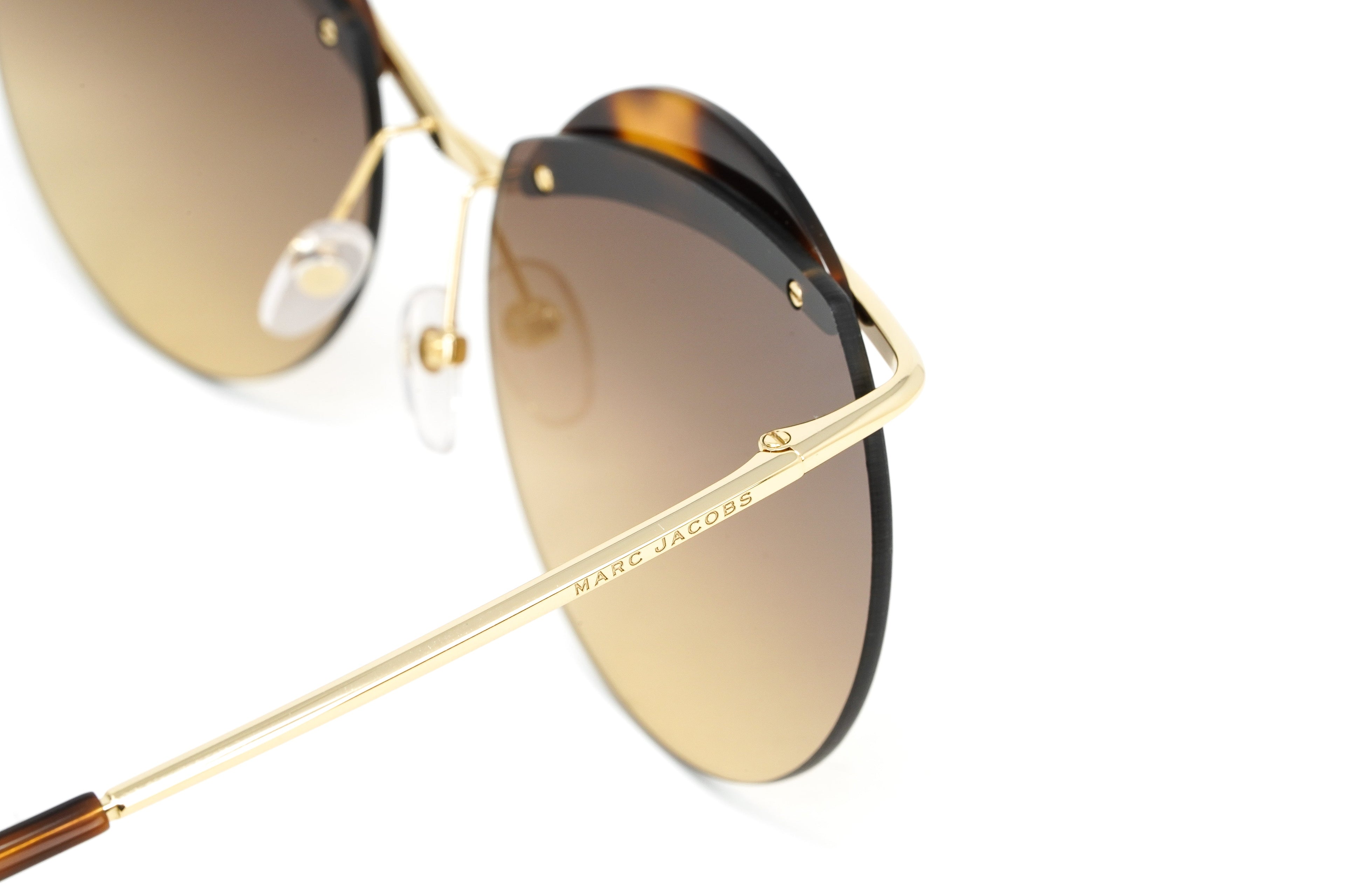 Marc Jacobs Women's Gold Round Sunglasses Brown Tortoise