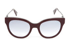 Marc Jacobs Women's Round Sunglasses Dark Red Mirrored Grey