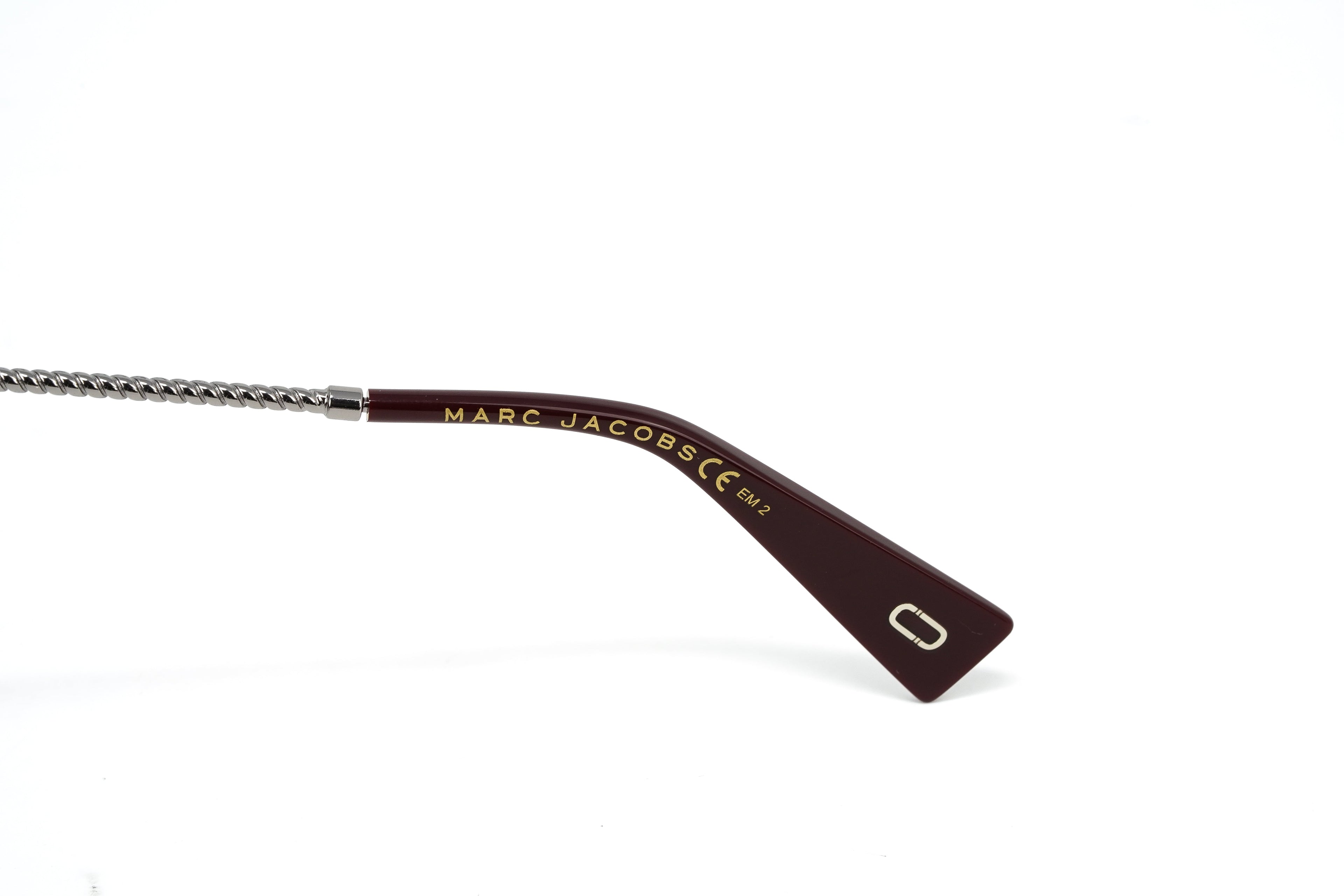 Marc Jacobs Women's Round Sunglasses Dark Red Mirrored Grey