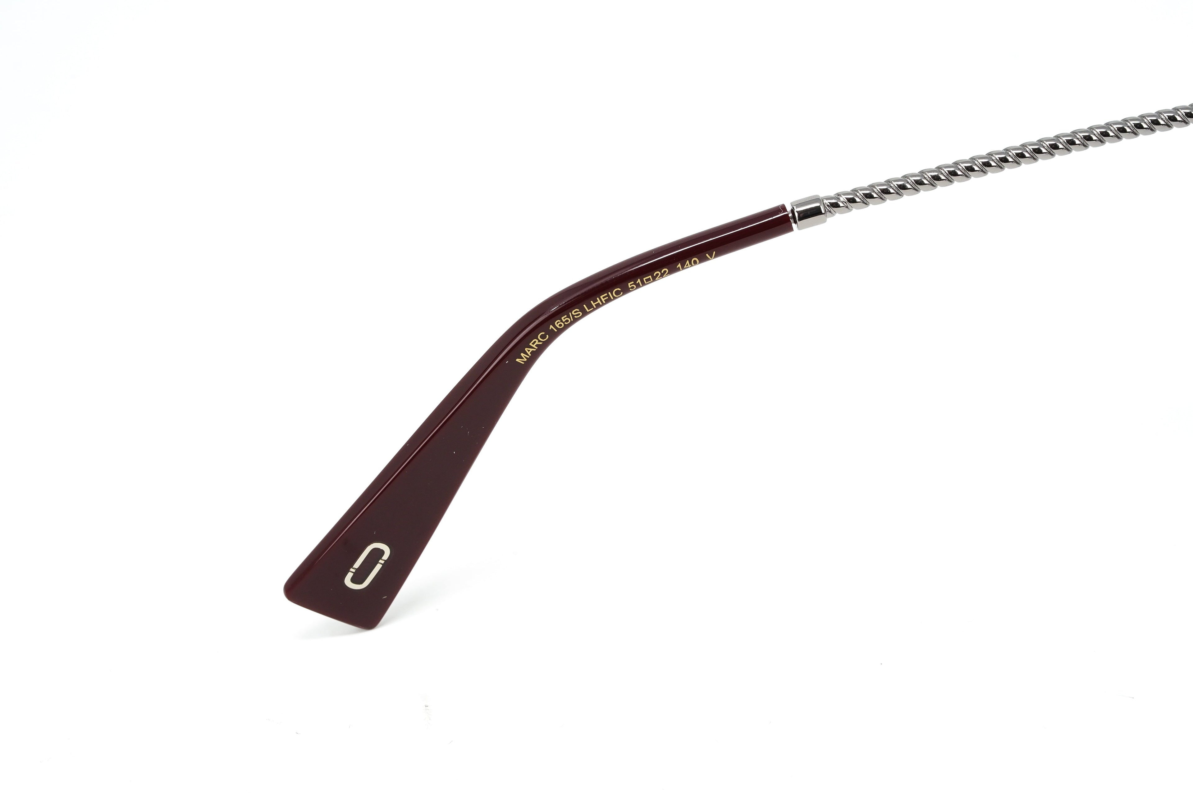 Marc Jacobs Women's Round Sunglasses Dark Red Mirrored Grey