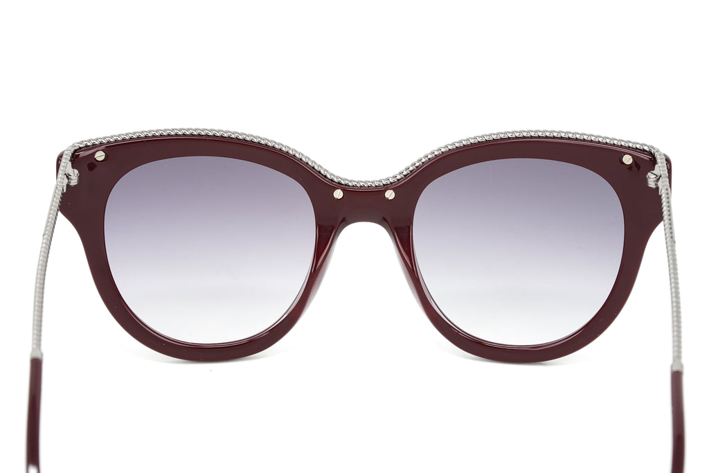 Marc Jacobs Women's Round Sunglasses Dark Red Mirrored Grey