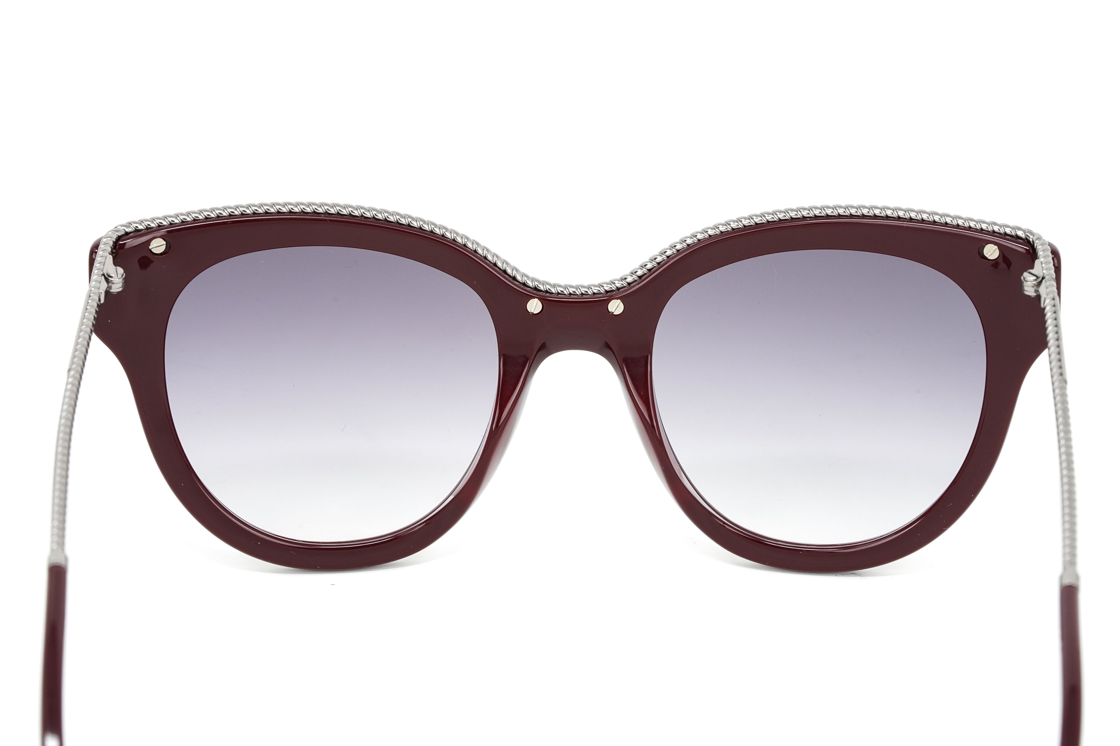 Marc Jacobs Women's Round Sunglasses Dark Red Mirrored Grey