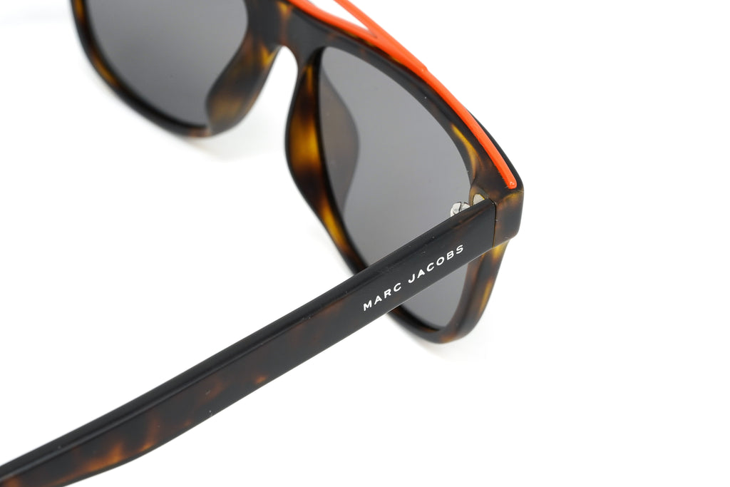 Marc Jacobs Unisex Rectangular Sunglasses Tortoise Top Flat Silver