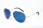 Matthew Williamson Unisex Aviator Sunglasses Steel Blue Mirror