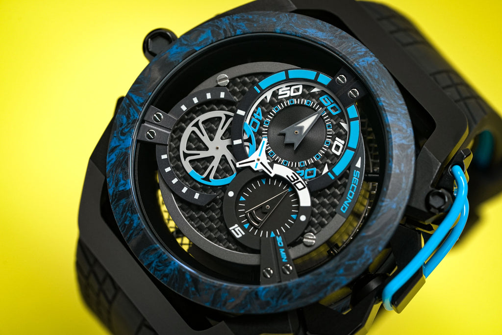 Mazzucato Watch Reversible Monza Blue Carbon