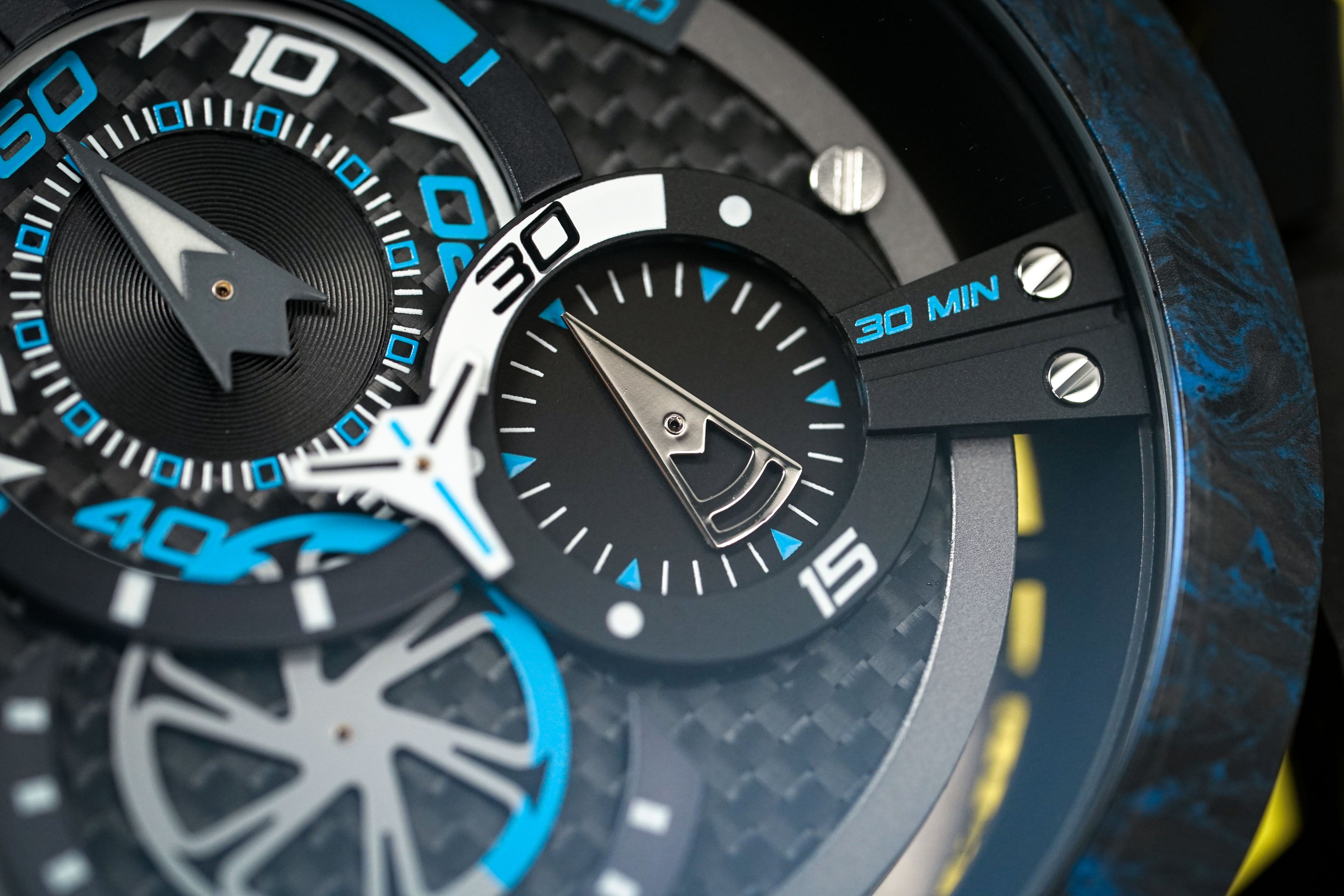 Mazzucato Watch Reversible Monza Blue Carbon
