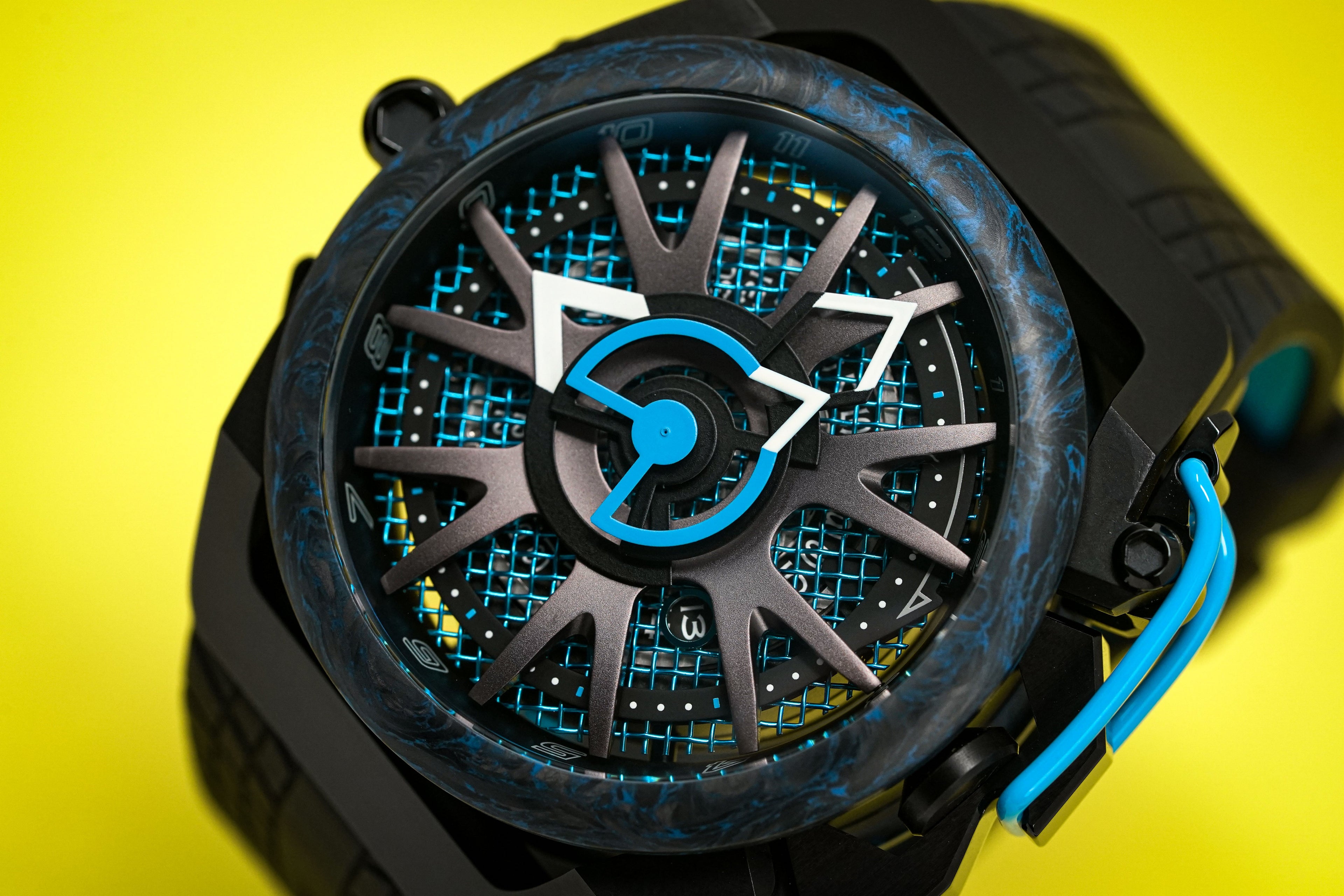 Mazzucato Watch Reversible Monza Blue Carbon
