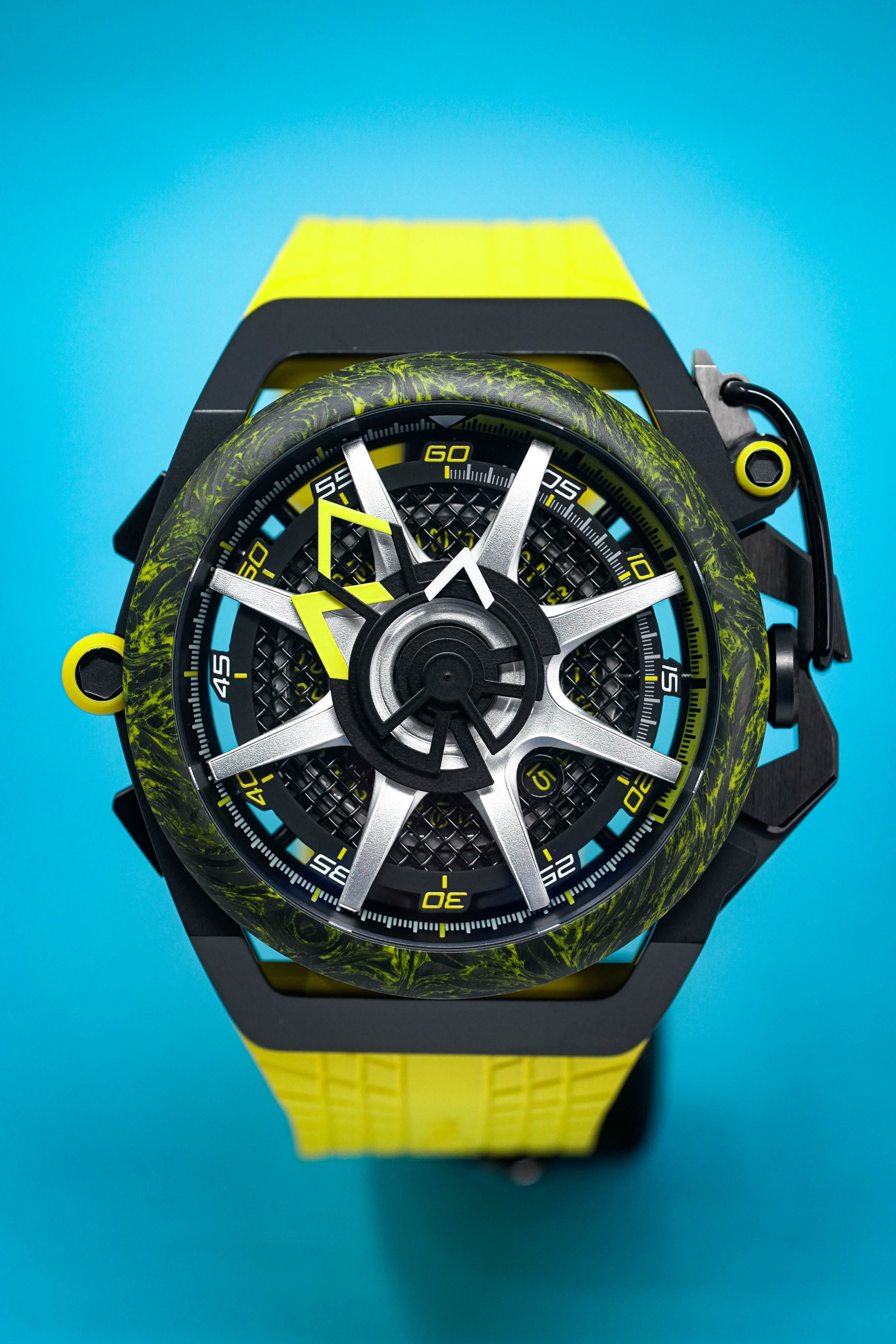 Mazzucato Reversible Watch Monza Yellow Carbon